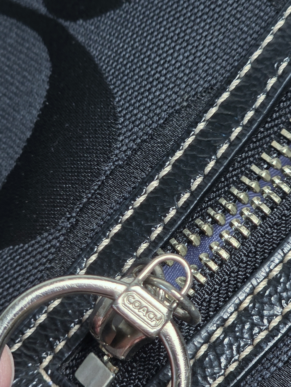 PROJECT Coach Black Canvas Tote 'C' Monogram Huge Shoulder Laptop Diaper Bag Y2K - Picture 10 of 16